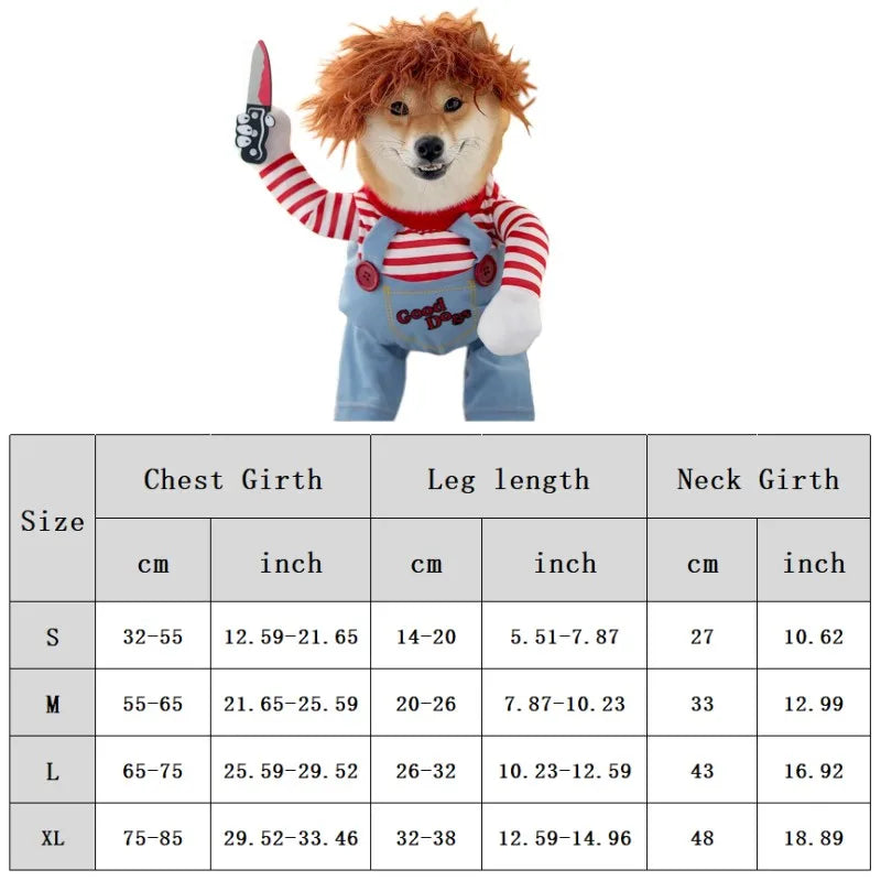Funny Dog Clothes Sweatshirt Set Cosplay Big Suit Pet Clothes Party Costume Face Cloth Comical Outfits Halloween Dress Jumpsuit
